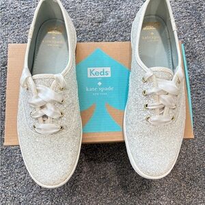 Keds/Kate Spade Champion Glitter Celebrations Lace Up - cream color